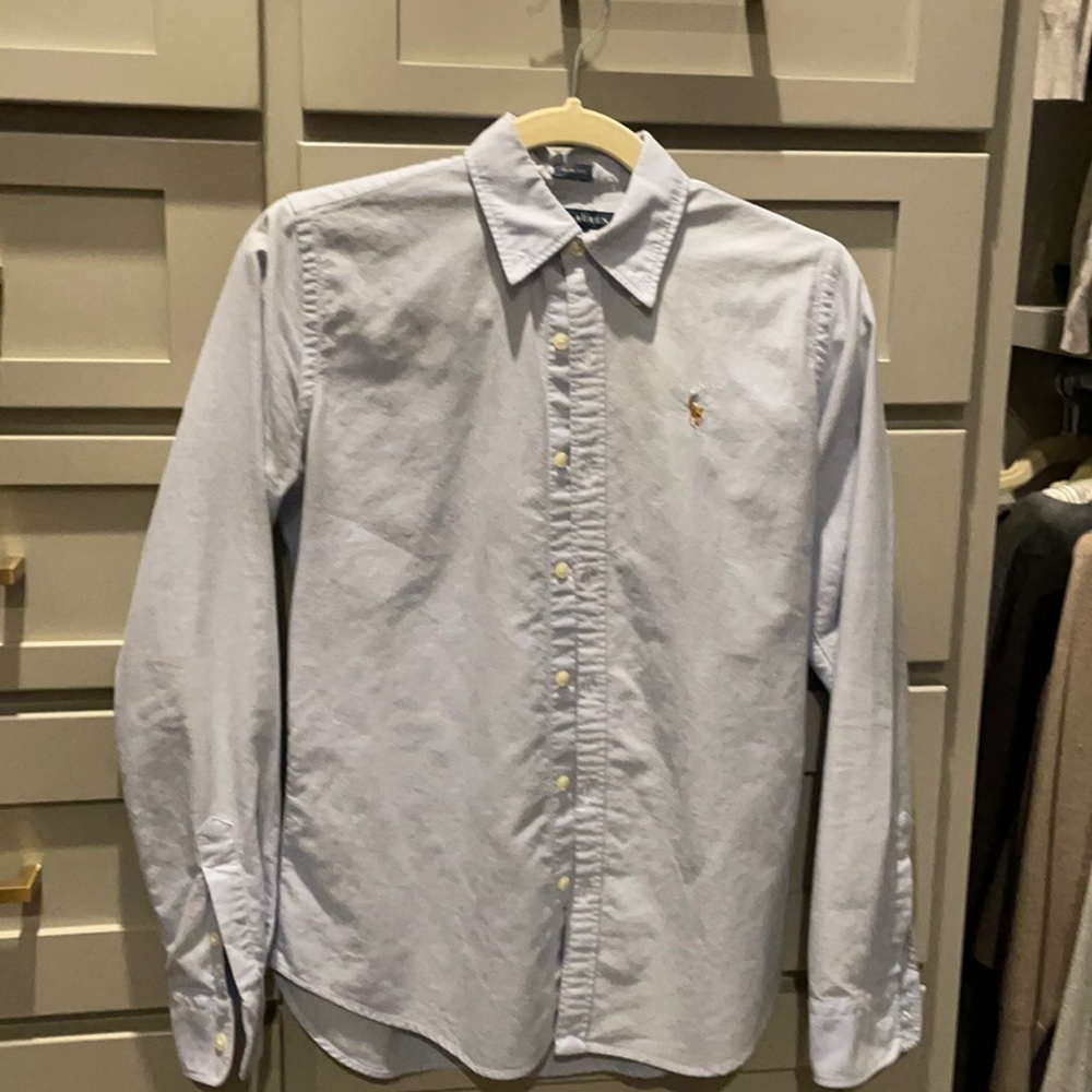 Slim fit Ralph Lauren logo bottom down shirt
